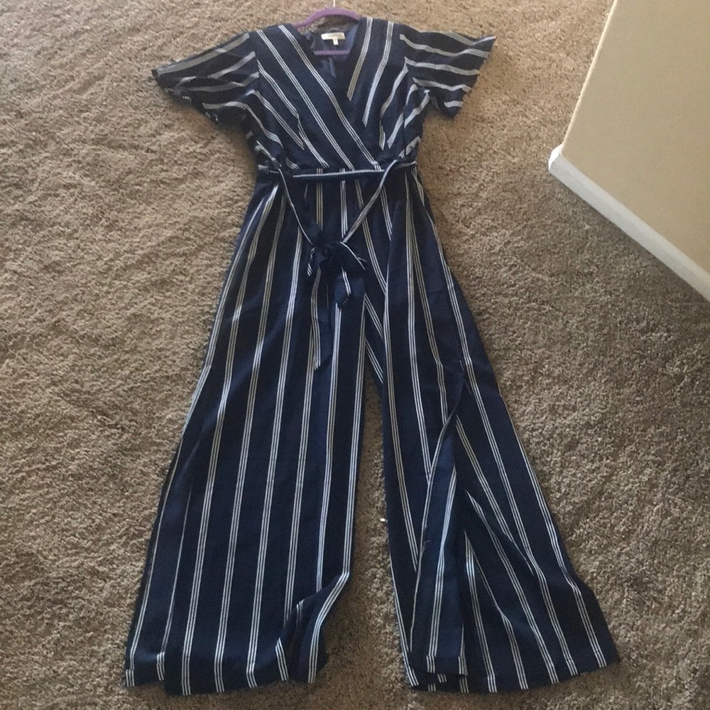 Blue and white jumpsuit size L